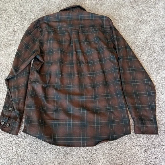 Dixxon Calico flannel shirt, brown and black plaid button-up medium guc - Picture 6 of 12